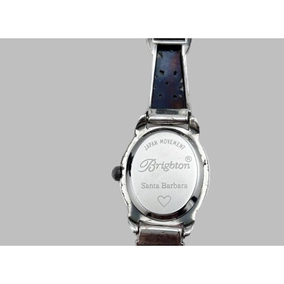 Brighton Santa Barbara Watch Silver tone Brown Leather Band New Battery main image 6